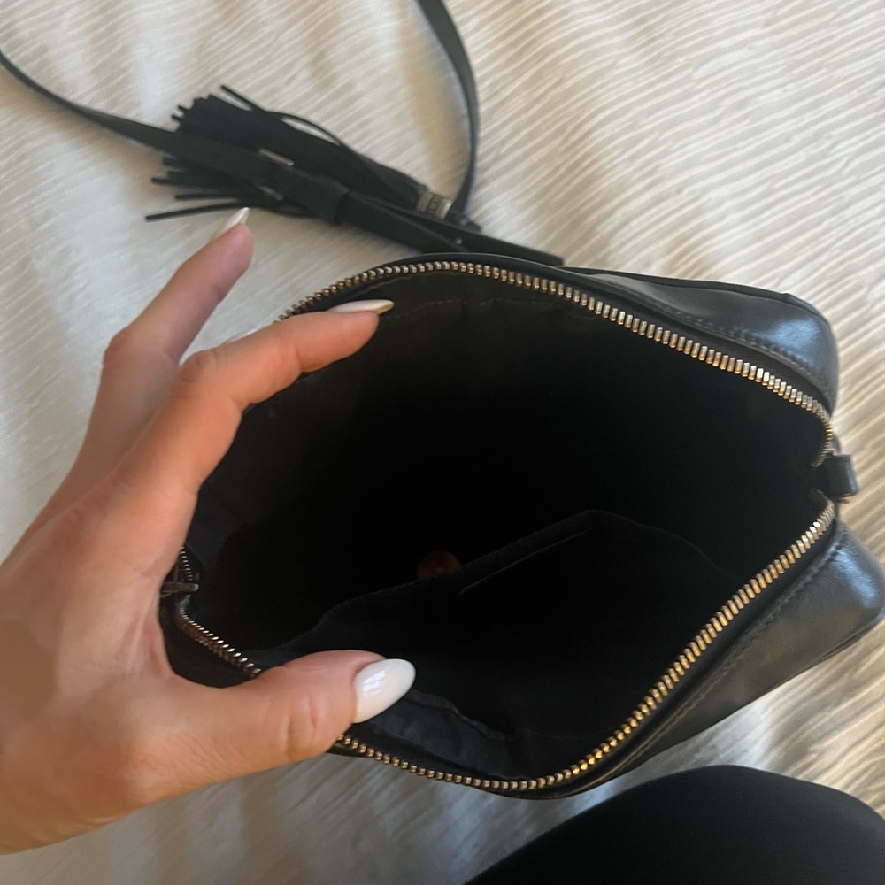 Yves Saint Laurent Black Quilted Leather Camera Bag with Gold Logo - Picture 10 of 17